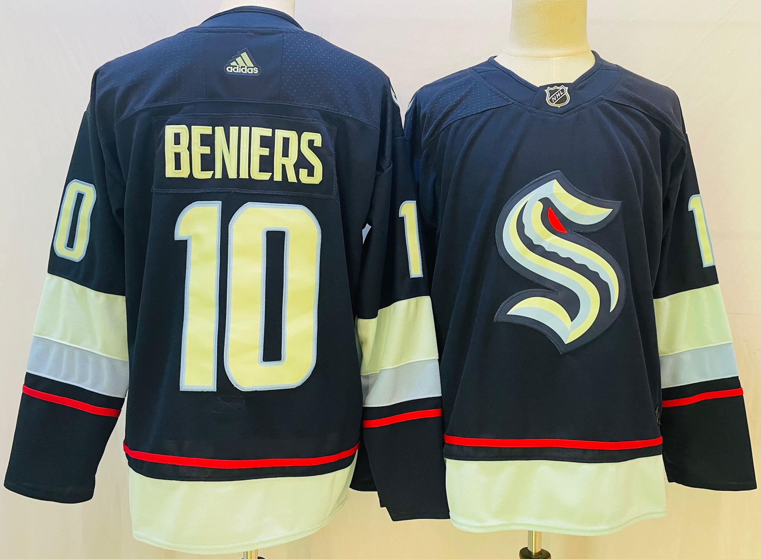 Men Seattle Kraken #10 Beniers Blue Throwback 2022 Adidas NHL Jersey->buffalo sabres->NHL Jersey